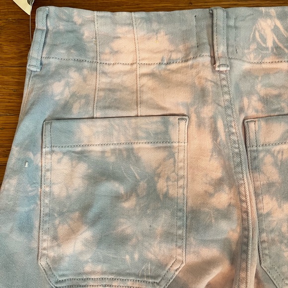 Anthropologie Maeve Tie Dye Wide Leg High Waist Cropped Pants NWT - Picture 2 of 6